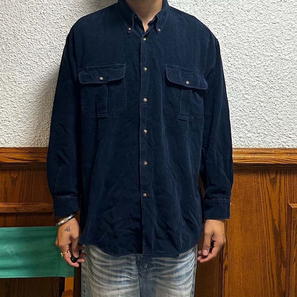 Classic Navy Casual Button-Down Shirt